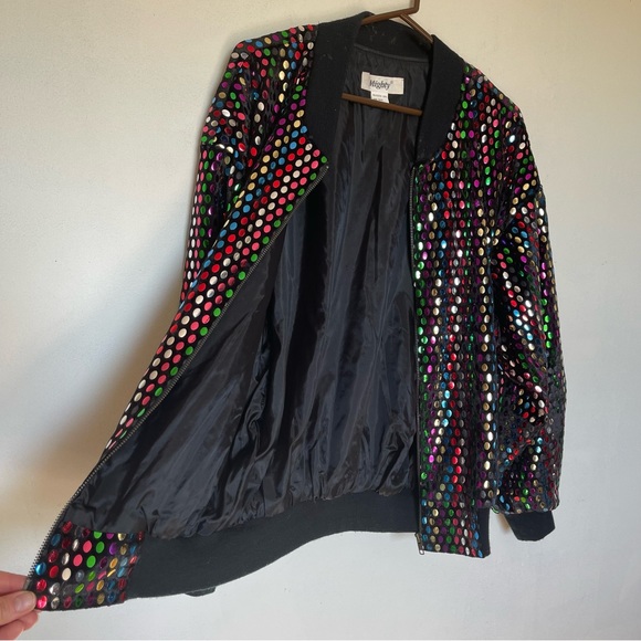 Vintage 80’s Jacket Rainbow Sequins XL. UNISEX - Picture 5 of 8